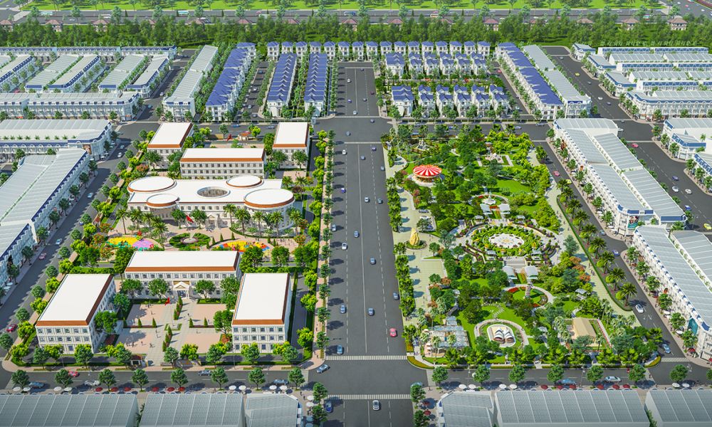Phối cảnh công viên và trường học ngay trung tâm Century City tại Long Thành