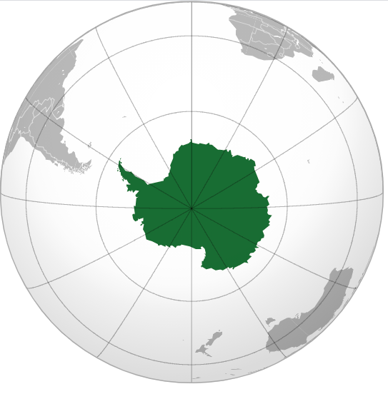 Hình ảnh vị trí châu Nam Cực ở trên bản đồ thế giới