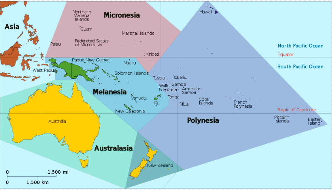 Bản đồ các nước của châu Đại Dương