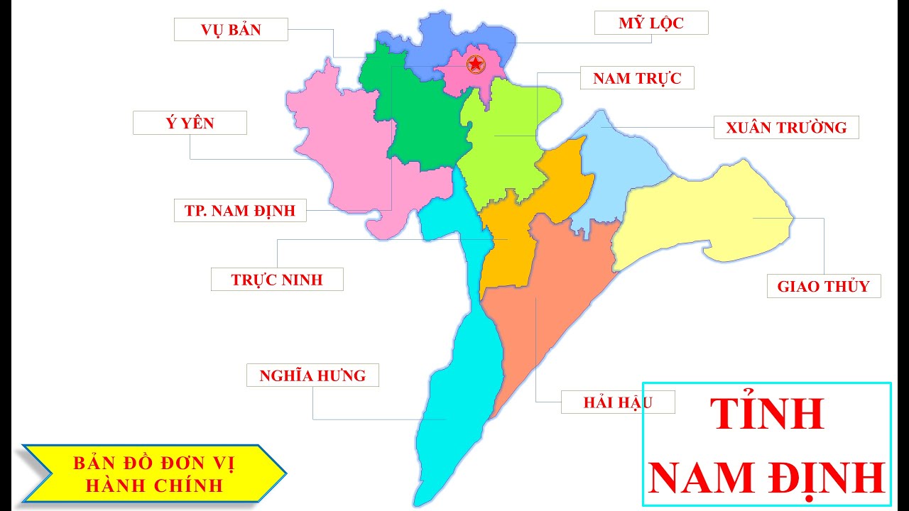Bản đồ hành chính tỉnh Nam Định khổ lớn năm 2023 – Invert.vn