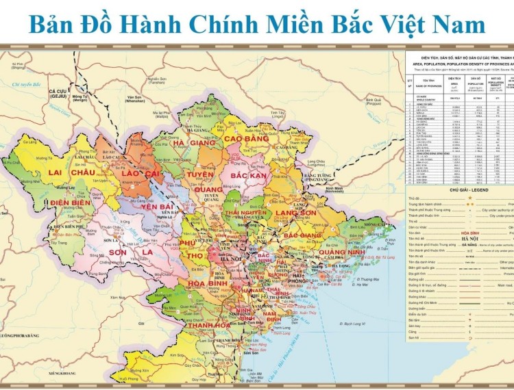 Bản đồ hành chính các tỉnh Miền Bắc năm 2022