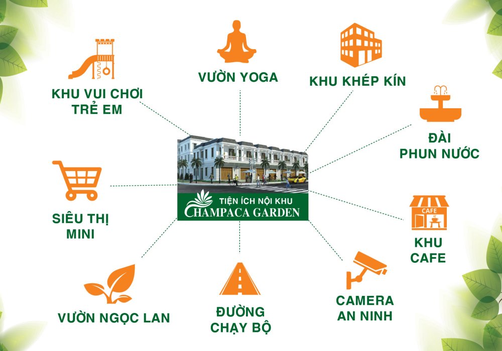 Tiện ích dự án nhà phố Champaca Garden Bình Dương