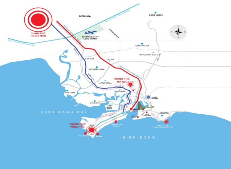 Bản đồ cao tốc Biên Hòa - Vũng Tàu với vốn 25.700 tỷ