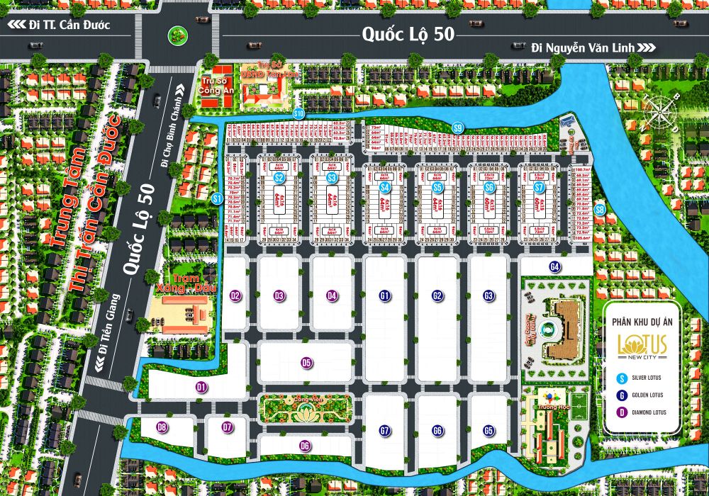 Mặt bằng tổng thể dự án Lotus New City Long An