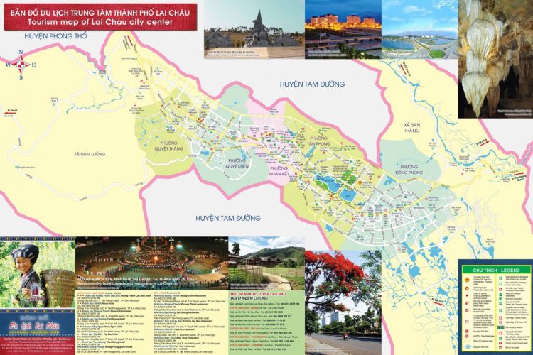 Bản đồ du lịch trung tâm thành phố Lai Châu 