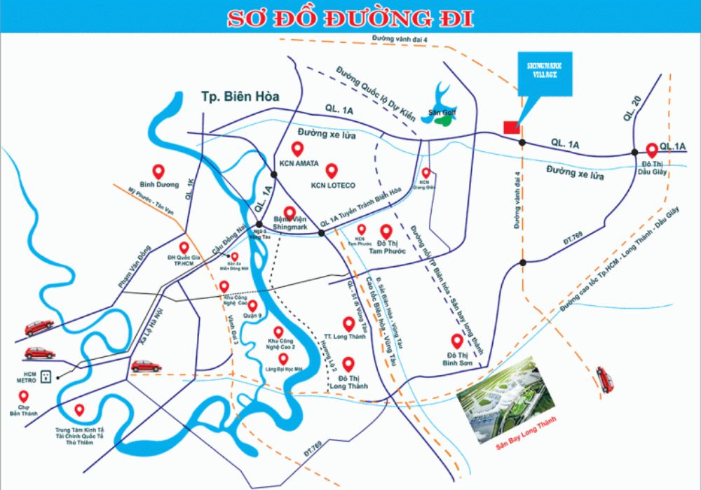 Vị trí dự án đất nền Shingmark Village Trảng Bom Đồng Nai