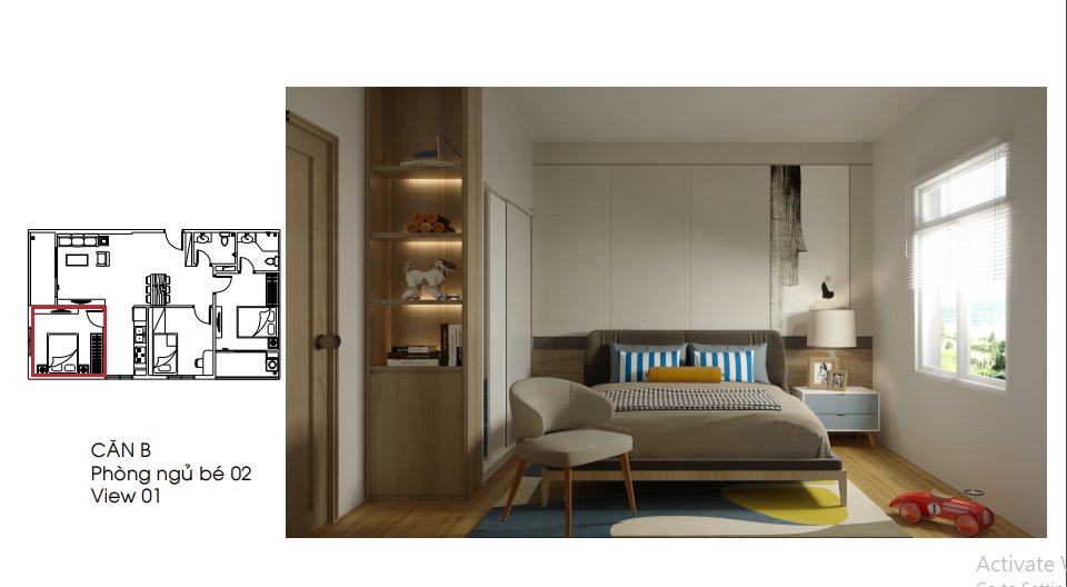 Mẫu căn B Phòng ngủ bé 02 View 01 