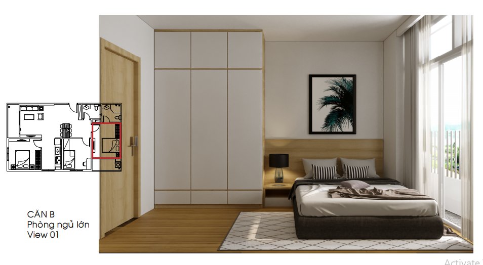 Mẫu căn B Phòng ngủ lớn View 01 