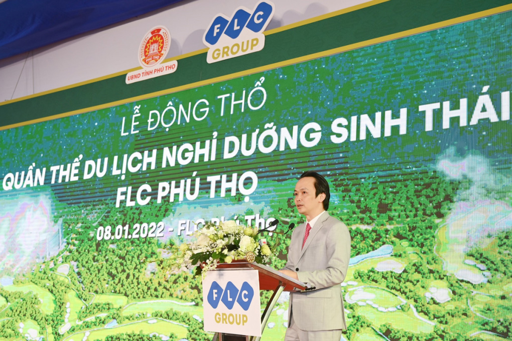 Ông Trịnh Văn Quyết - Chủ tịch HĐQT Tập đoàn FLC phát biểu tại lễ khởi công dự án.
