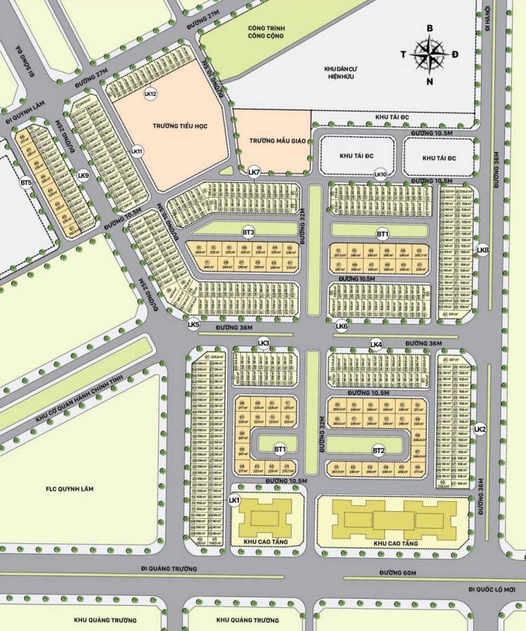 Mặt bằng dự án Hòa Bình New City