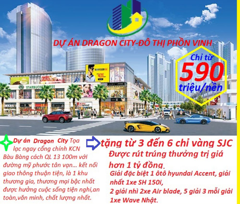 Ký gửi dự án Dragon City Bàu Bàng Bình Dương