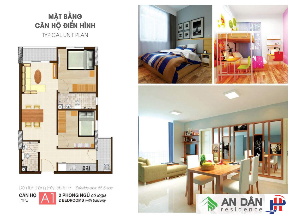 Thiết kế căn hộ An Dân Residence loại A1