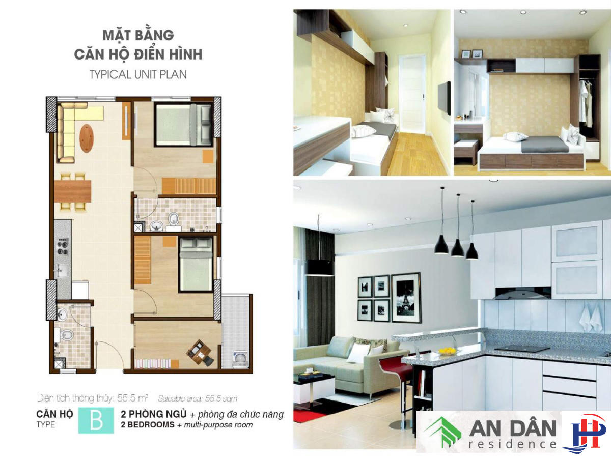 Thiết kế căn hộ An Dân Residence loại B
