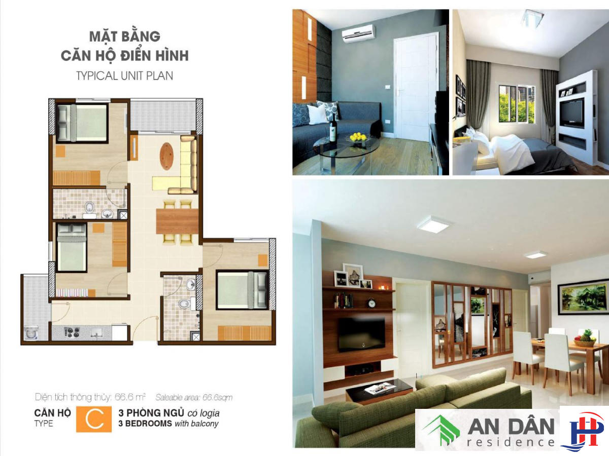 Thiết kế căn hộ An Dân Residence loại C