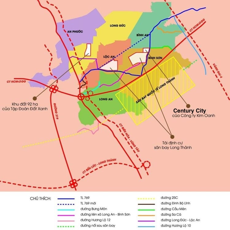 Vị trí dự án Gem Sky Word cách khu đô thị Century City của Kim Oanh Group chỉ 2km.