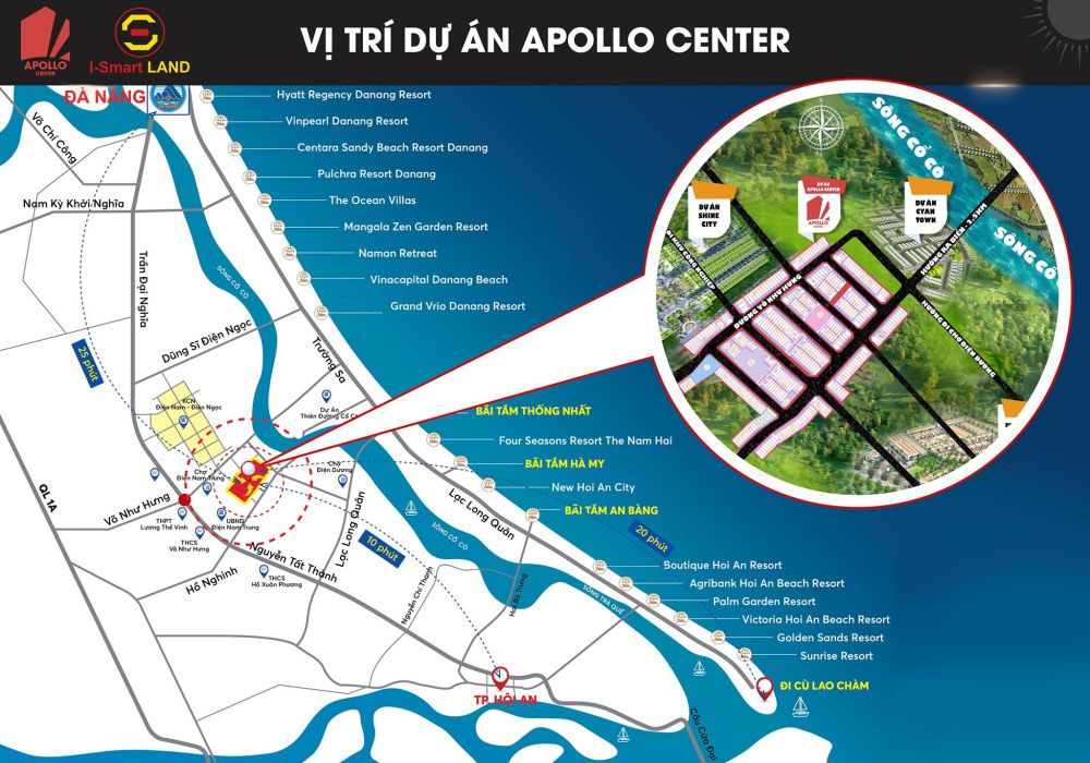 Vị trí dự án đất nền Apollo Center Quảng Nam