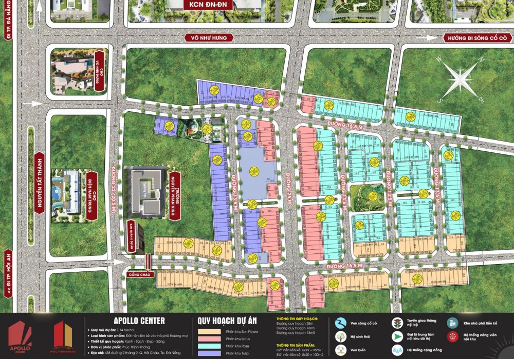 Mặt bằng dự án đất nền Apollo Center Quảng Nam