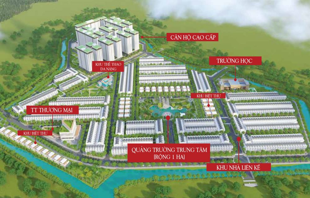 Phối cảnh toàn khu dự án đất nền Island Riverside Bình Dương