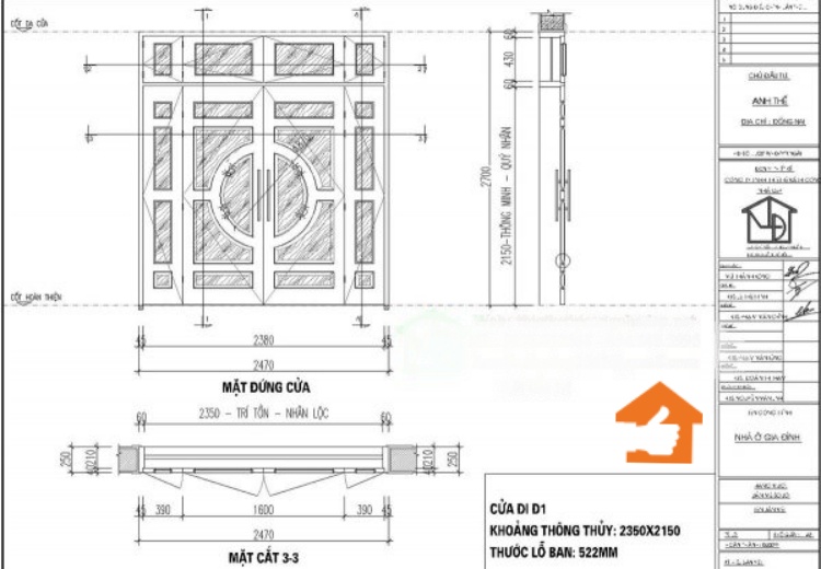 Bản vẽ cửa đi phong thủy