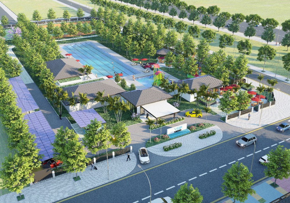 Công viên trung tâm dự án nhà phố Sun CaSa Central Tân Uyên Bình Dương