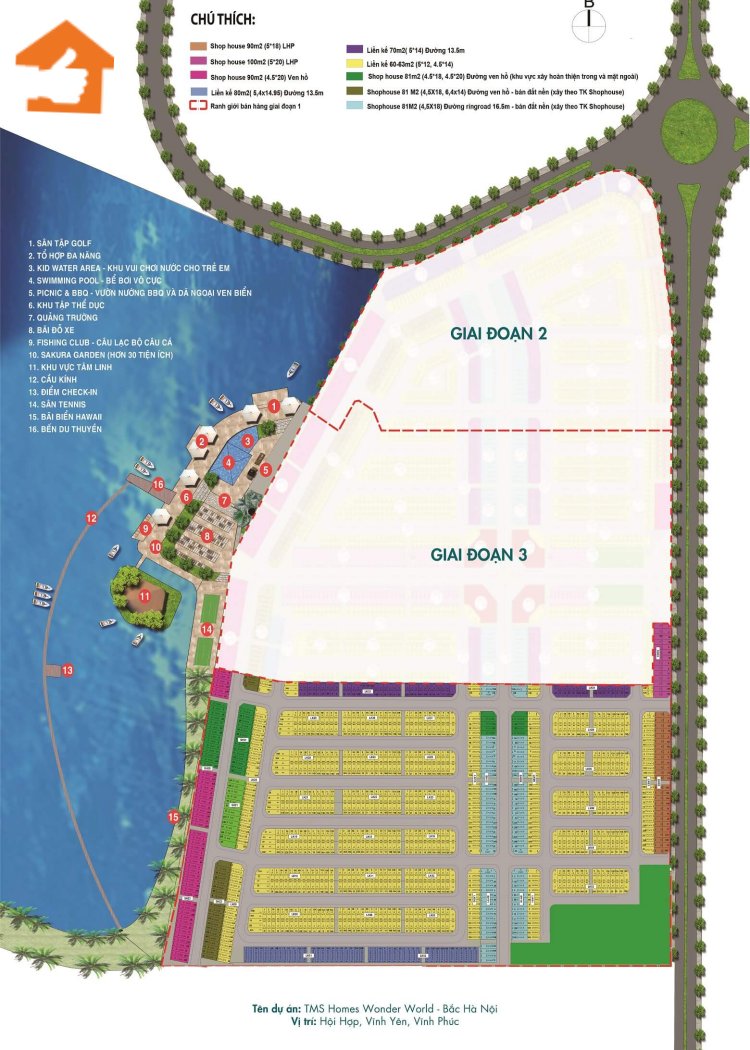 Mặt bằng phân lô chính thức dự án TMS Homes Wonder World Vĩnh Phúc