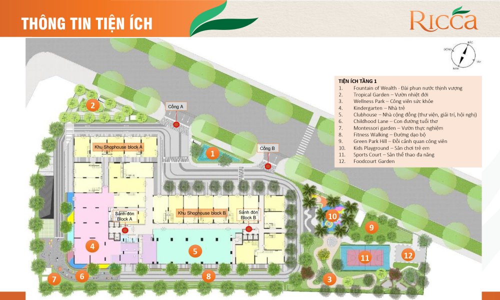 Tiện tích tầng 1 dự án căn hộ chung cư Ricca Quận 9