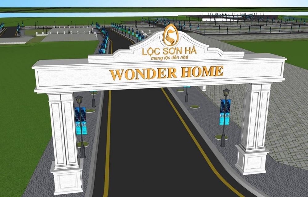 Cổng chính dự án Wonder Home Đồng Xoài Bình Phước