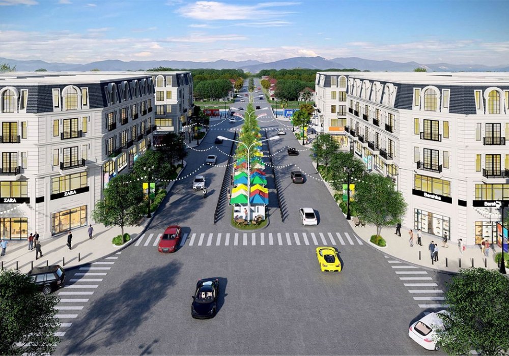 Trục đường chính tại dự án khu đô thị Hà Tiên Centroria