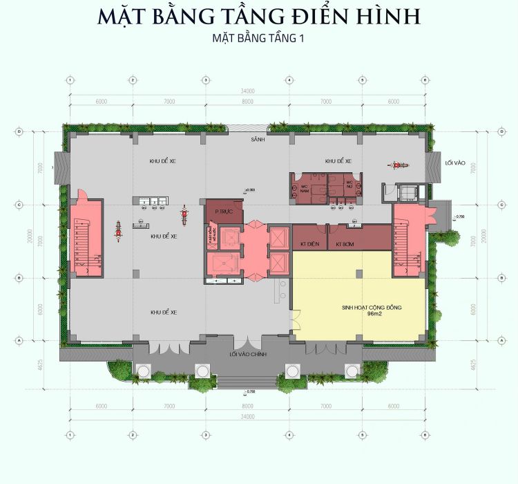 Mặt bằng tầng 1 tại căn hộ De 1st Quantum