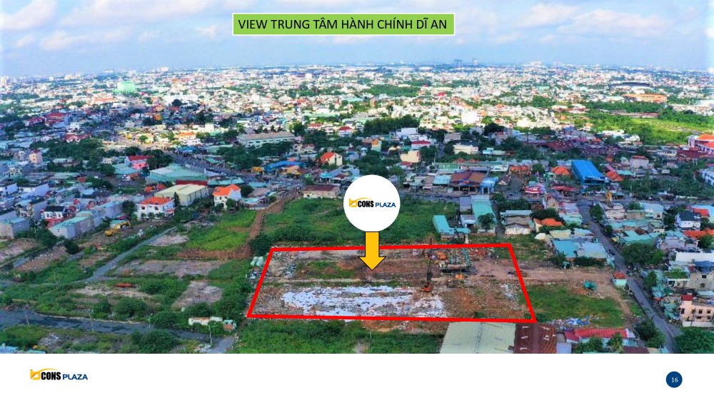 Vị trí View trung tâm hành chính Dĩ An của dự án Bcons Plaza