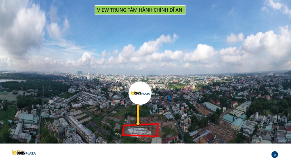 Vị trí View trung tâm hành chính Dĩ An của dự án Bcons Plaza