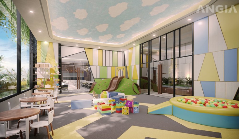 Khu vực vui chơi của trẻ em bên trong toà nhà
