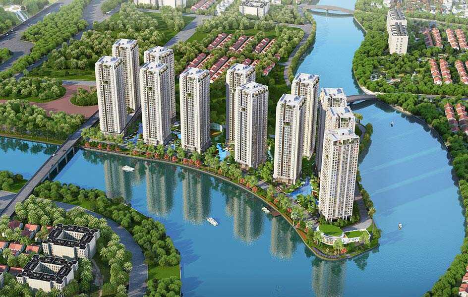 Phối cảnh dự án Đất Xanh Homes Riverside