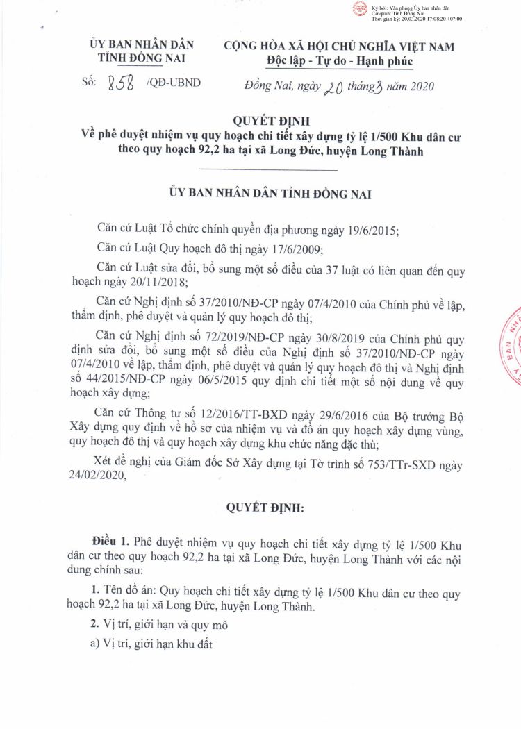 Quy hoạch 1/500 dự án Gem Sky World