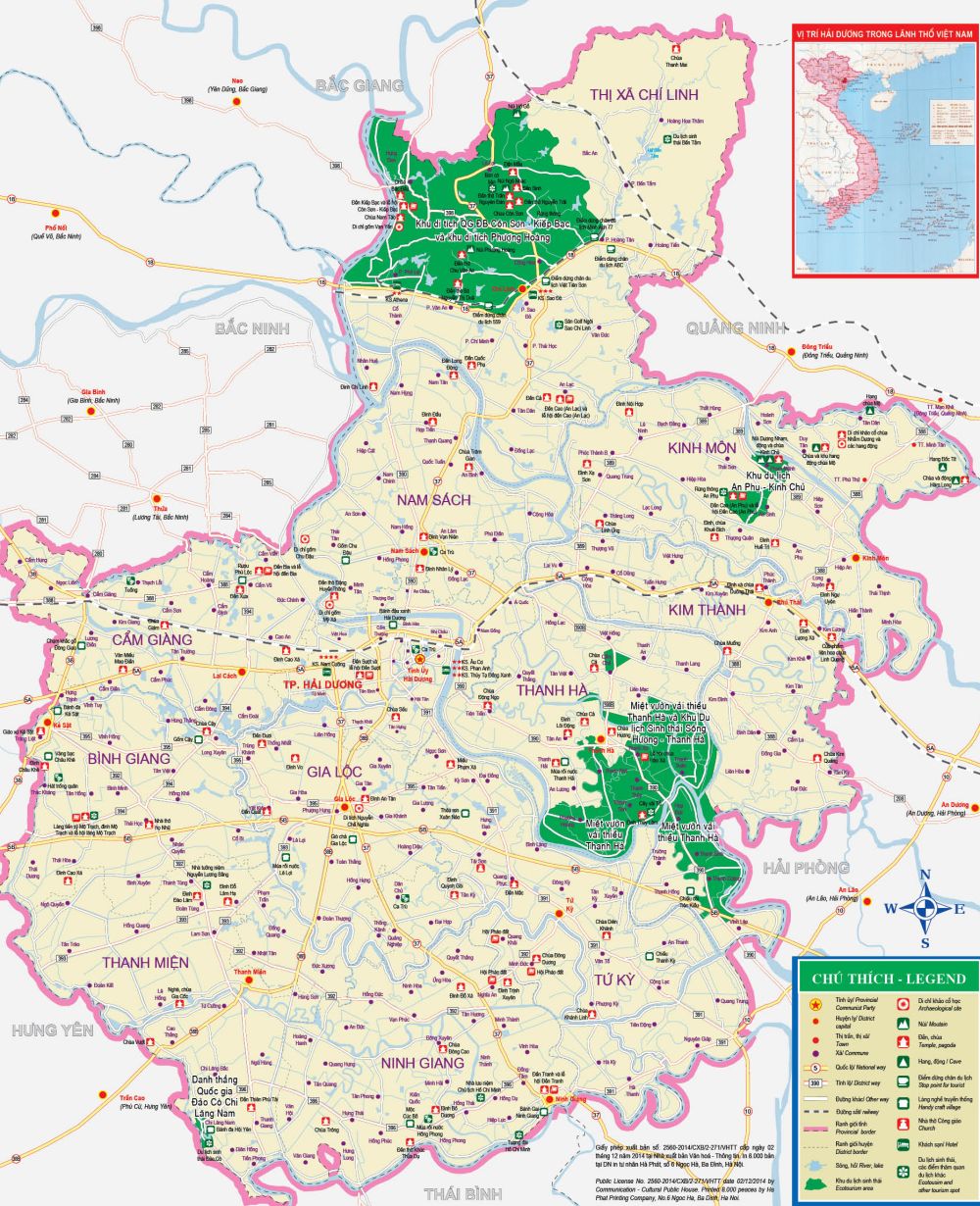 Bản đồ du lịch tỉnh Hải Dương