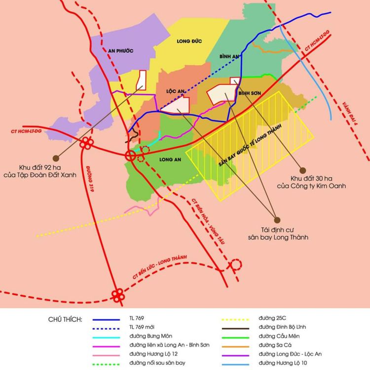 Công trình hạ tầng mới từ sân bay Long Thành