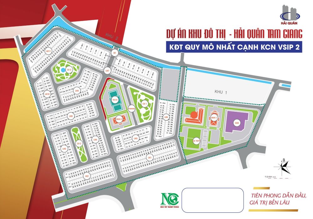 Mặt bằng phân lô dự án khu đô thị Hải Quân Tam Giang Bắc Giang