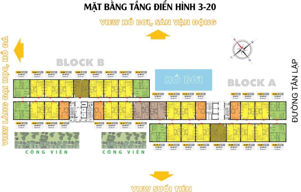 Mặt bằng dự án căn hộ làng đại học Thủ Đức Hưng Thịnh