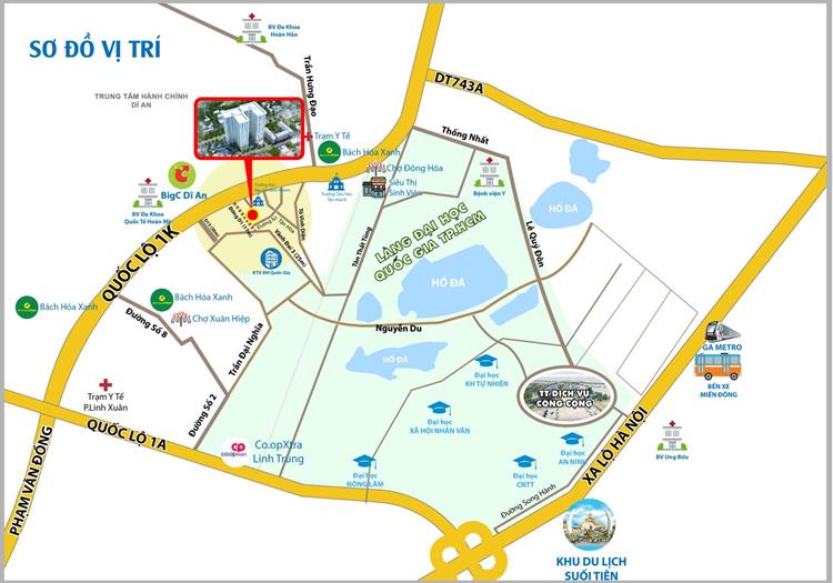  Vị trí dự án Bcons Green View Bình Dương