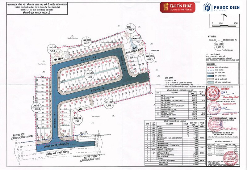 Mặt bằng dự án nhà phố Phước Điền Citizen Tân Uyên