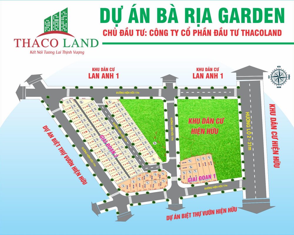 Sơ đồ phân lô dự án Bà Rịa Garden giai đoạn 2