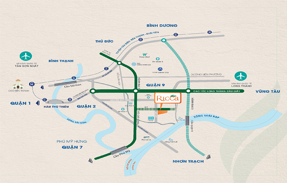 Vị trí căn hộ chung cư Ricca