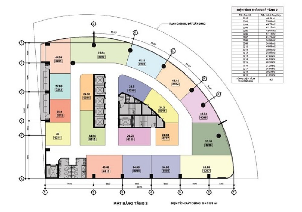 Mặt bằng tổng thể tầng 2 căn hộ Apec Mandala Wyndham Hải Dương 