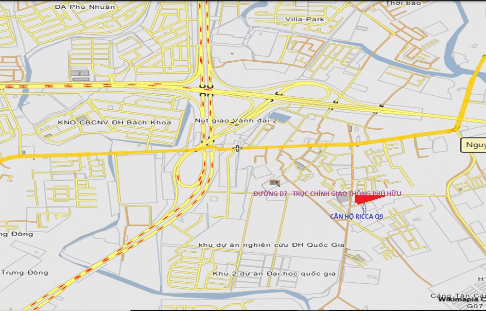 Vị trí căn hộ Ricca Quận 9