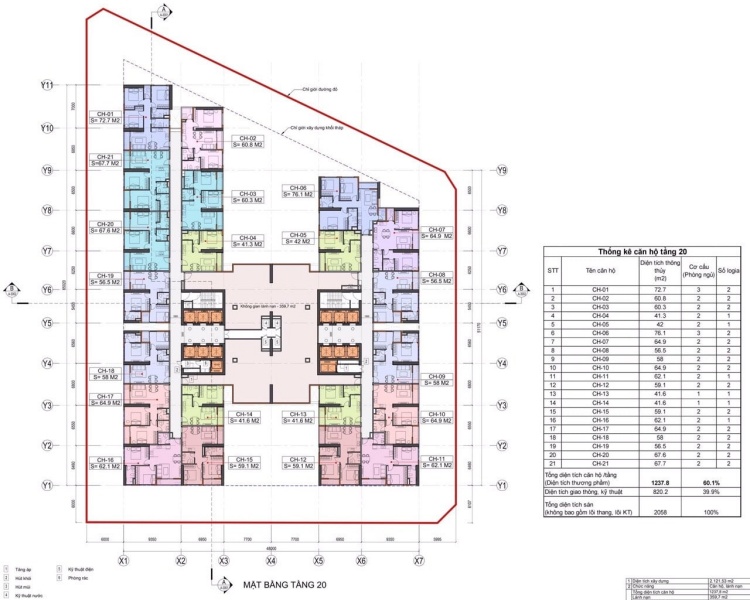 Mặt bằng tầng 20