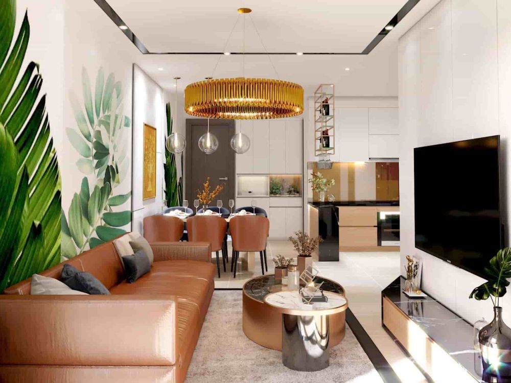 Thiết kế phòng khách tại căn hộ Minh Quốc Plaza