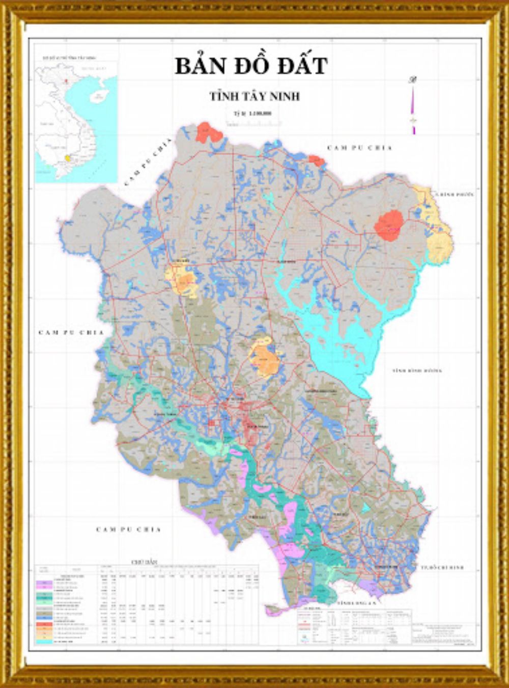 Bản đồ Tay Ninh Khổ Lớn Phong To Chi Tiết Nhất