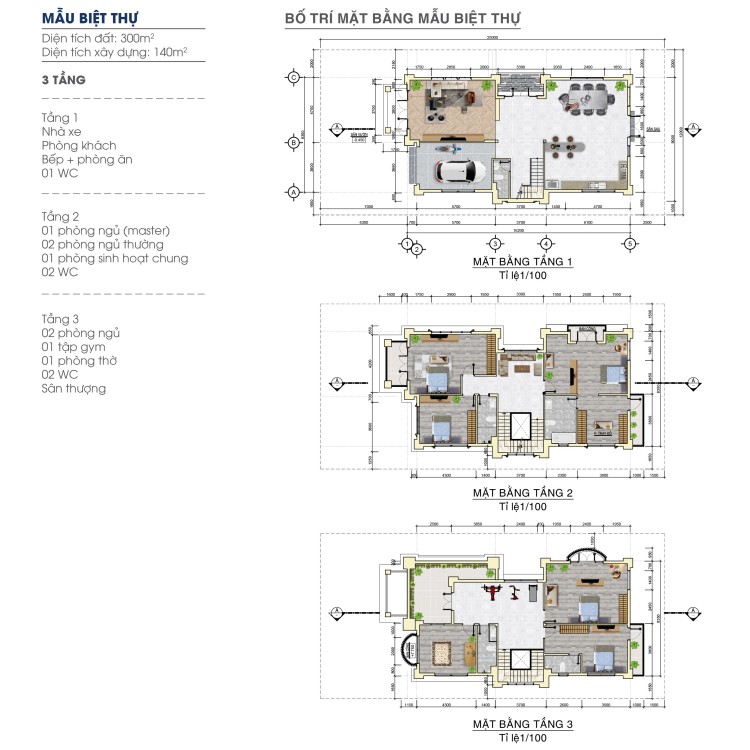 Mặt bằng Mẫu biệt thự