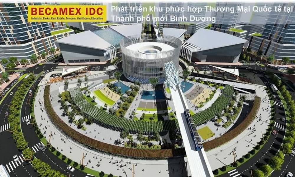 Phối cảnh Trung tâm Thương mại Thế giới lớn nhất nước được xây dựng ở Thành Phố Mới Bình Dương