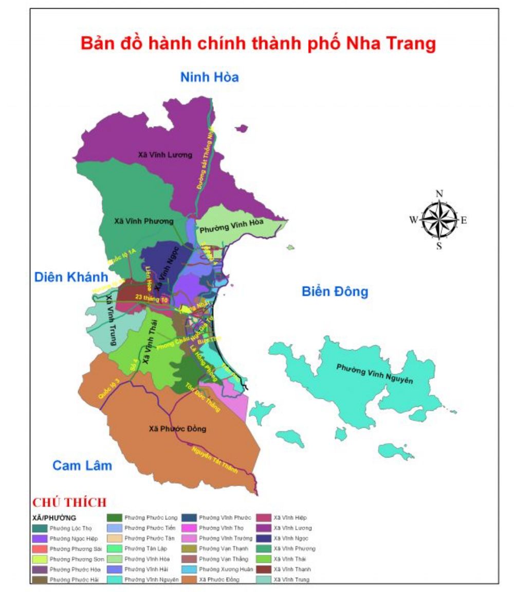 Bản đồ trung tâm hành chính thành Phố Nha Trang